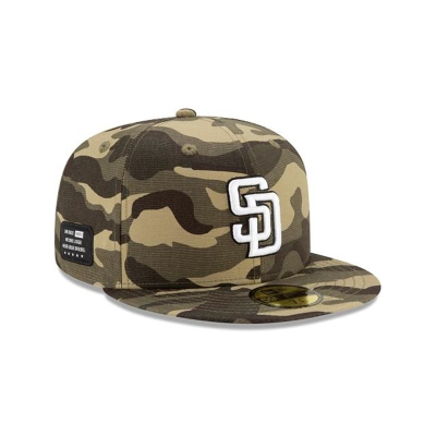 Green San Diego Padres Hat - New Era MLB Armed Forces Weekend 59FIFTY Fitted Caps USA4921056